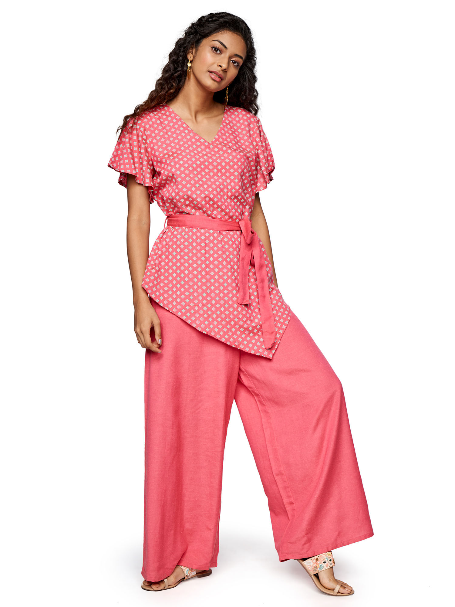 Buy Global Desi Pink Casual Jump Suit 
