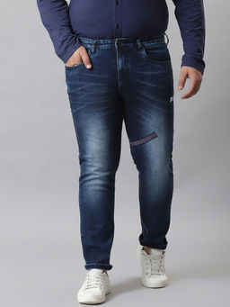 Instafab Plus - Men Self Design Stylish Casual Denim Jeans