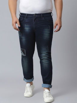Instafab Plus - Men Front Patch Stylish Casual Denim Jeans