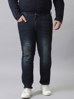 Instafab Plus - Men Self Design Stylish Casual Denim Jeans
