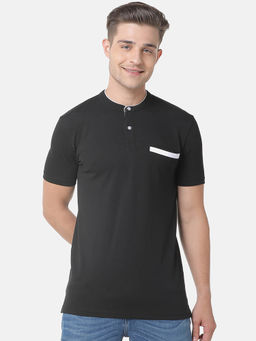 Campus Sutra - Black Solid T-Shirt