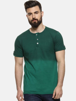 Campus Sutra - Men Colourblockeded Crew Neck Blue T-Shirt