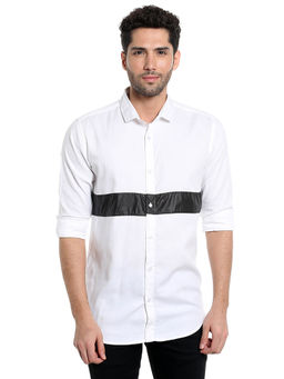 Campus Sutra - Men Solid Casual White Shirt