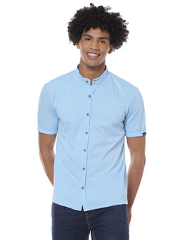 Campus Sutra - Men Striped Casual Light Blue Shirt