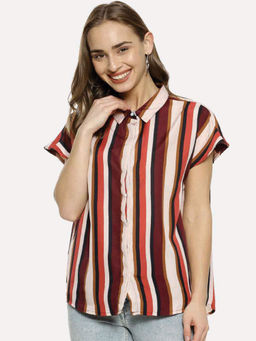 PINACOLADA - Women Multi-Color Striped Shirt