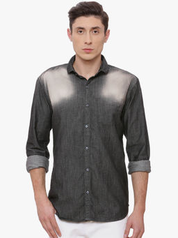 Campus Sutra - Men Solid Casual Black Shirt