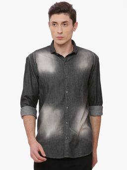 Campus Sutra - Men Solid Casual Black Shirt