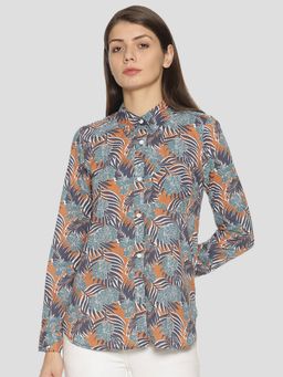 PINACOLADA - Women Floral Print Casual Grey Shirt