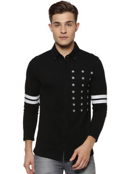 Campus Sutra - Men Printed Casual Black Shirt