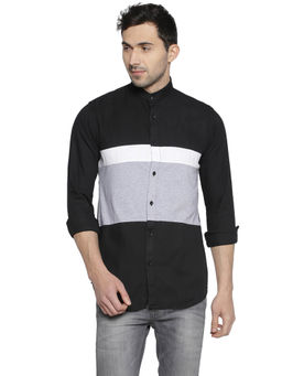 Campus Sutra - Men Solid Casual Black Shirt