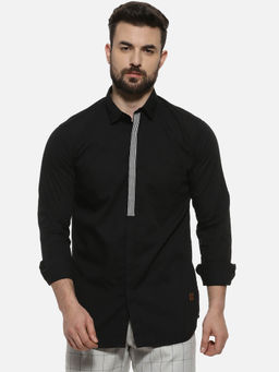 Campus Sutra - Men Full Sleeve Solid Black Shirt
