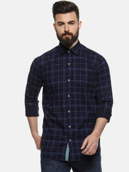 Campus Sutra - Men Checkered Casual Black Shirt