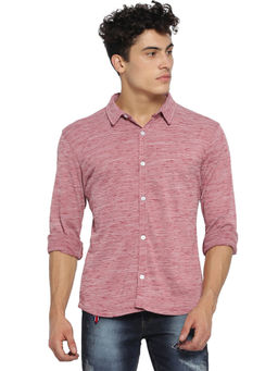 Campus Sutra - Men Solid Casual Pink Shirt