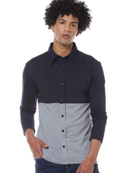 Campus Sutra - Men Solid Casual Blue Shirt