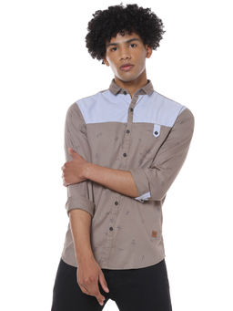 Campus Sutra - Men Colourblockeded Full Sleeve Casual Shirts