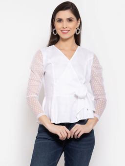 Style Quotient - White Wrap Top