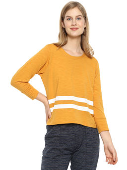 PINACOLADA - Women Stylish Mustard Solid Full Sleeve Casual Tops