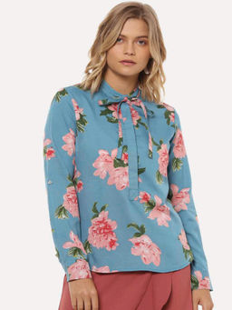 PINACOLADA - Women Blue Color Floral Top