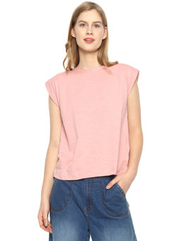 PINACOLADA - Women Stylish Pink Solid Sleeveless Casual Tops