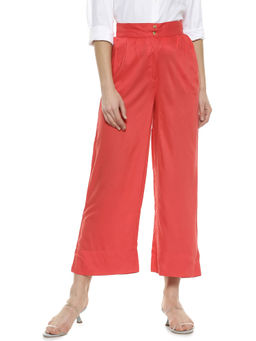 PINACOLADA - Women Red Color Solid Palazzo