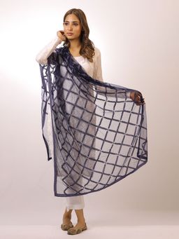 SWI STYLISH - Swi Stylish Nylon Net Dupatta with Aari work