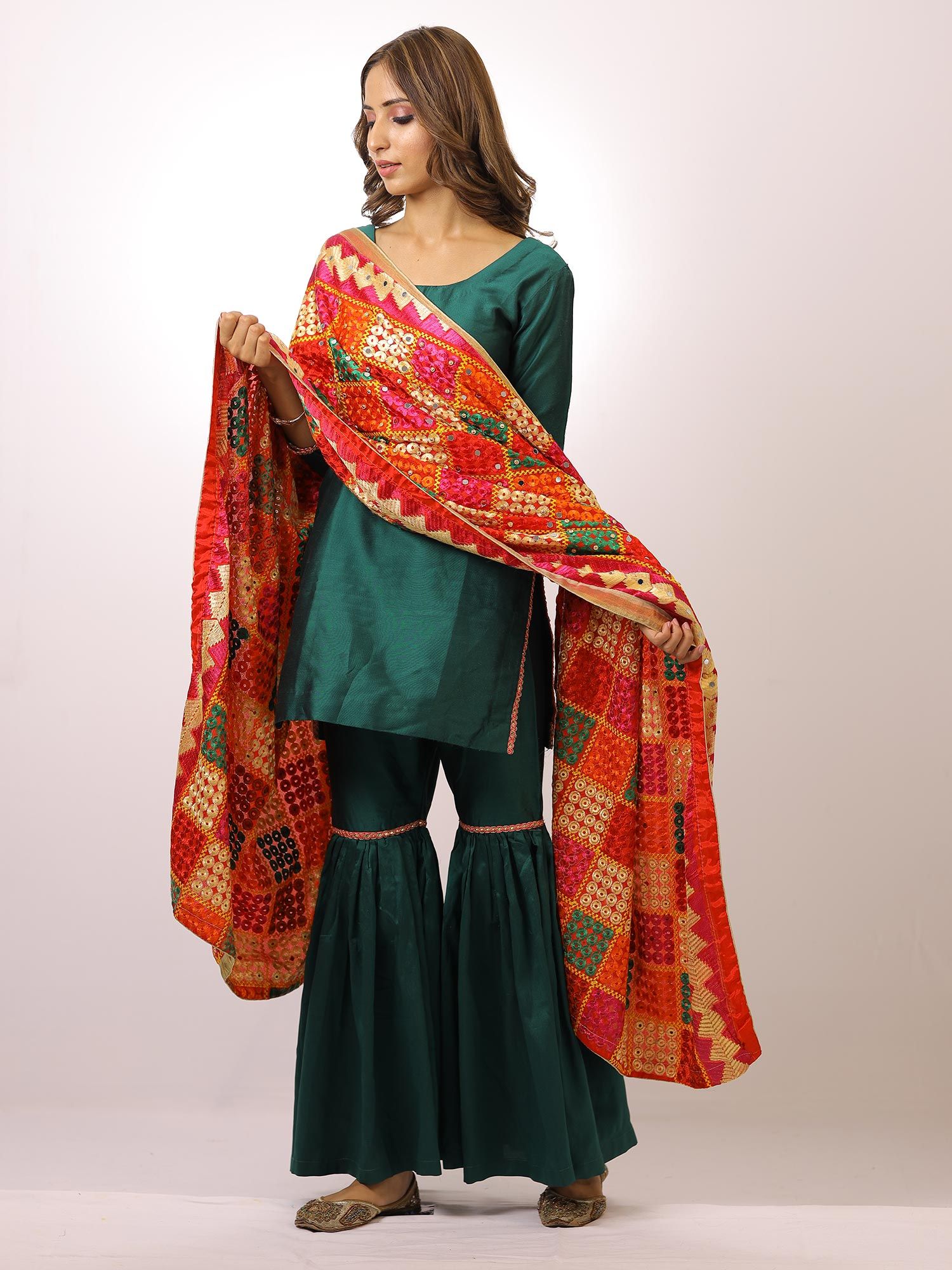Phulkari Dupatta With Vibrant Colors-image-38
