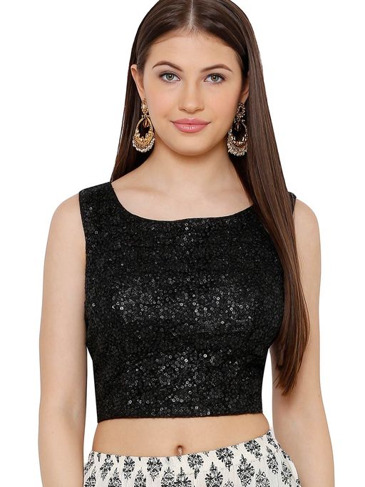 Black Sequin Blouse