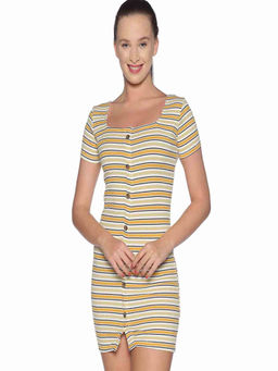PINACOLADA - Women Beige Color Striped Dress