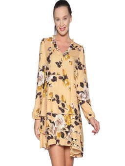 PINACOLADA - Women Mustard Color Floral Dress