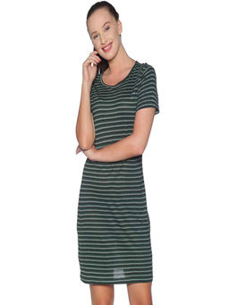 PINACOLADA - Women Green Color Striped Dress