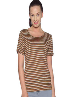 PINACOLADA - Women Beige Color Striped Top