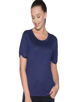 PINACOLADA - Women Navy Blue Striped Top