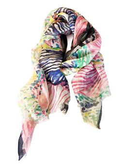 Pashma - Finger Painted Floral Garden Scarf