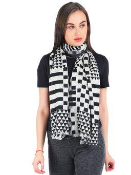 Pashma - Abstract Print Crafted In Silk Wool Cashmere Scarf