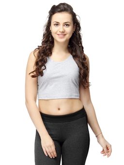 PINACOLADA - Women Casual Sleeveless Solid Grey Top