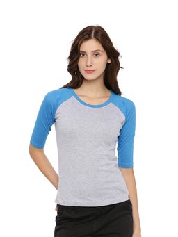 PINACOLADA - Women Casual Colourblocked Grey Top