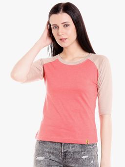 PINACOLADA - Women Casual Half Sleeve Solid Brown Top