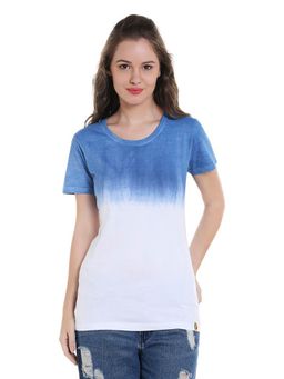 PINACOLADA - Women Casual Half Sleeve Solid White, Blue Top