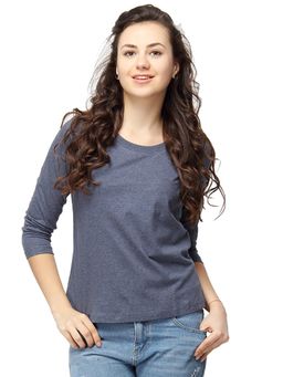 PINACOLADA - Women Casual Full Sleeve Solid Blue Top