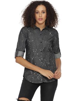 PINACOLADA - Grey Polka Dots Shirt