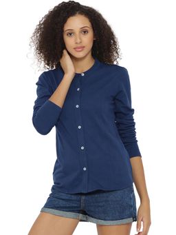 PINACOLADA - Women Solid Casual Blue Shirt