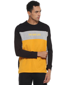 Campus Sutra - Colour block Stylish Casual Round Neck T-Shirt