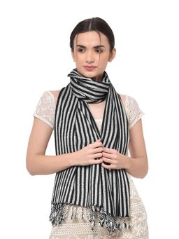 WEAVERS VILLA - Black Viscose Woven Stole