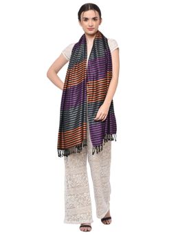 WEAVERS VILLA - Multi-Color Stripes Viscose Woven Stole