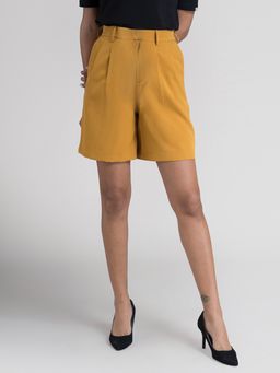 FABLE STREET - Pleated Shorts Mustard