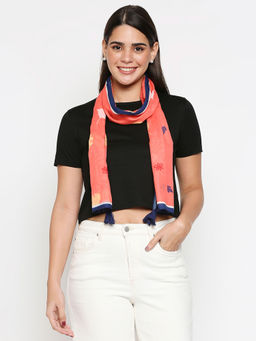 Twenty Dresses by Nykaa Fashion - Orange Leaf Frint Scarf
