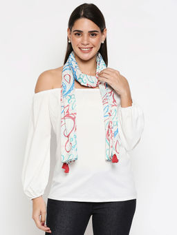 Twenty Dresses by Nykaa Fashion - White Paisley Print Scarf
