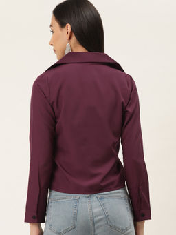 Trend Arrest - Wine Polyester Shirt