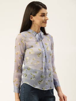 Trend Arrest - Sky Blue Floral Shirt
