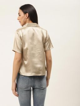 Trend Arrest - Beige Polyester Shirt